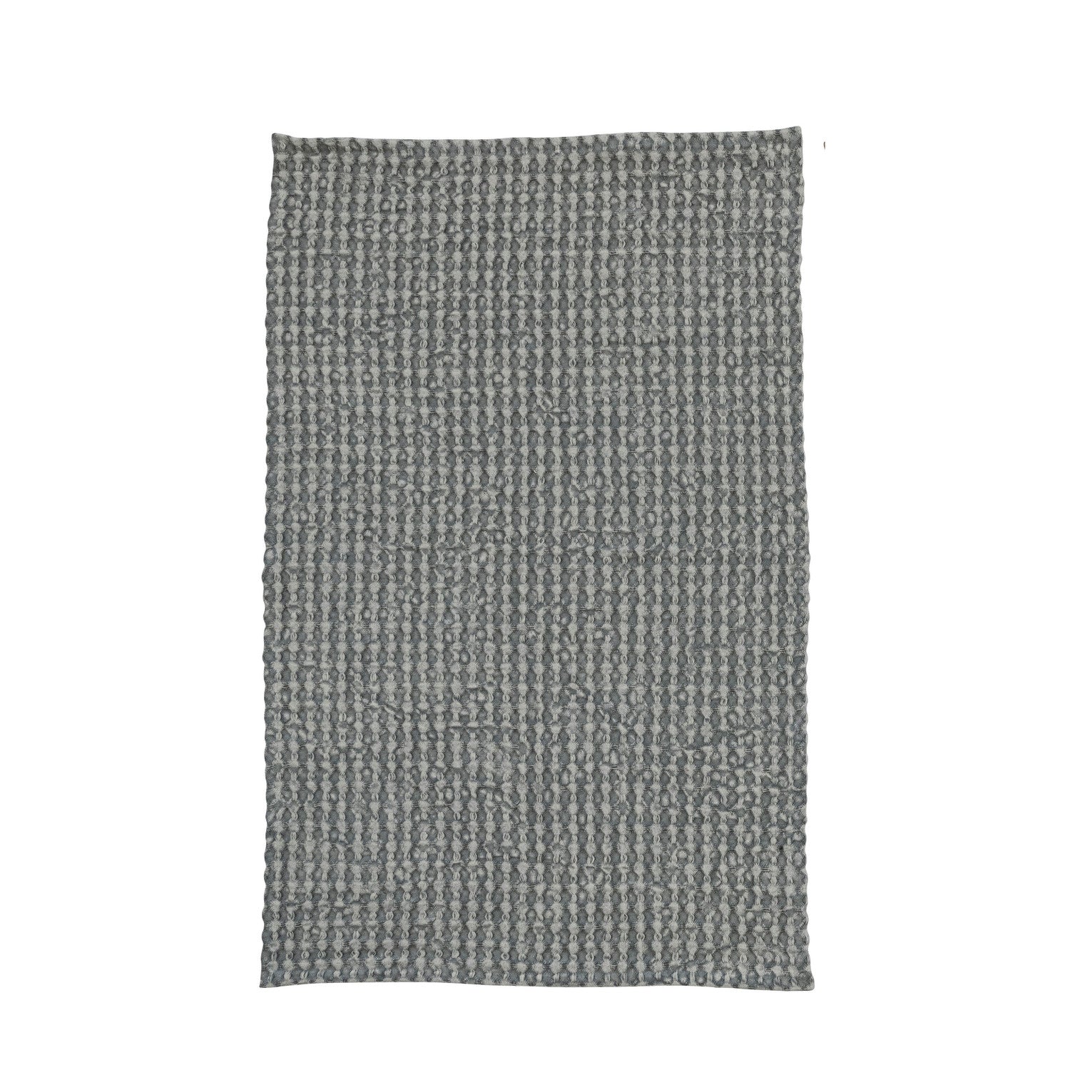 Stonewashed Cotton Waffle Weave Tea Towel, Blue