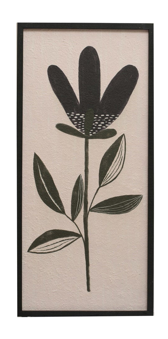 Wood Framed Textured Wall Décor w/ Flower, 2 Styles ©