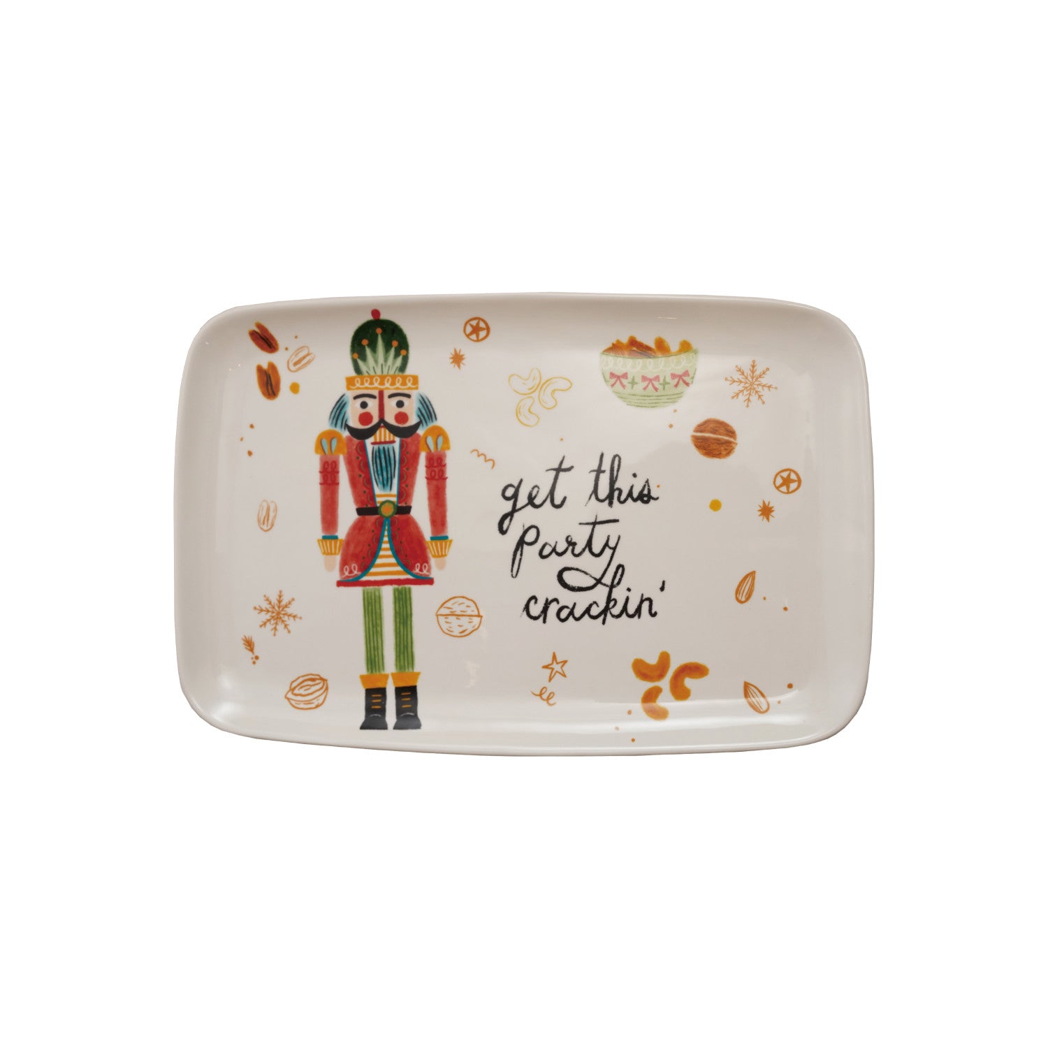 Stoneware Platter with Nutcracker "Get this Party Crackin" ©