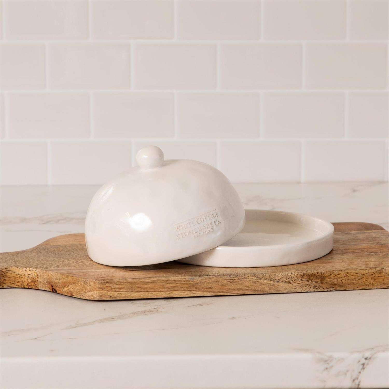 White Cottage Mini Butter Dish - Thumbnail 2