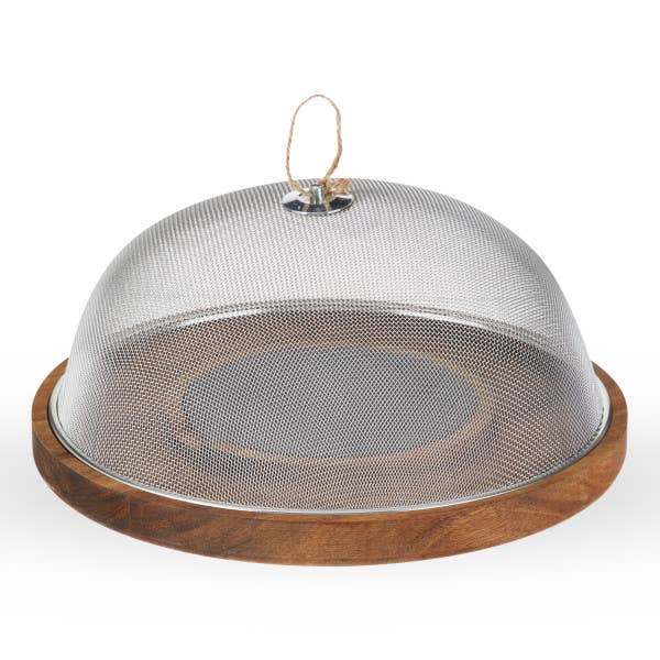 Modern Manor Slate & Acacia Cheese Board w/ Dome by Twine Li