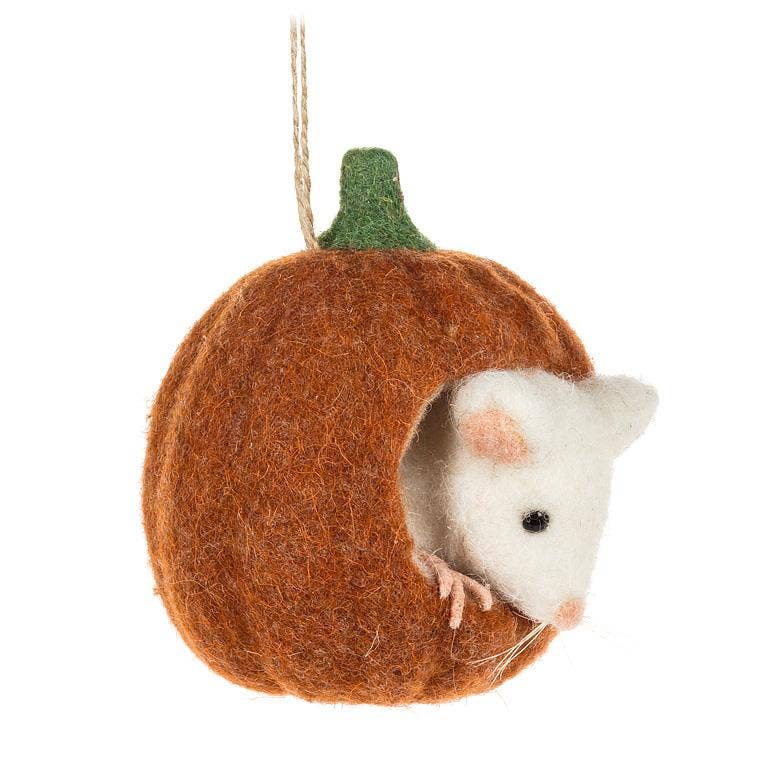 Mouse in Small Pumpkin Ornament - Thumbnail 2