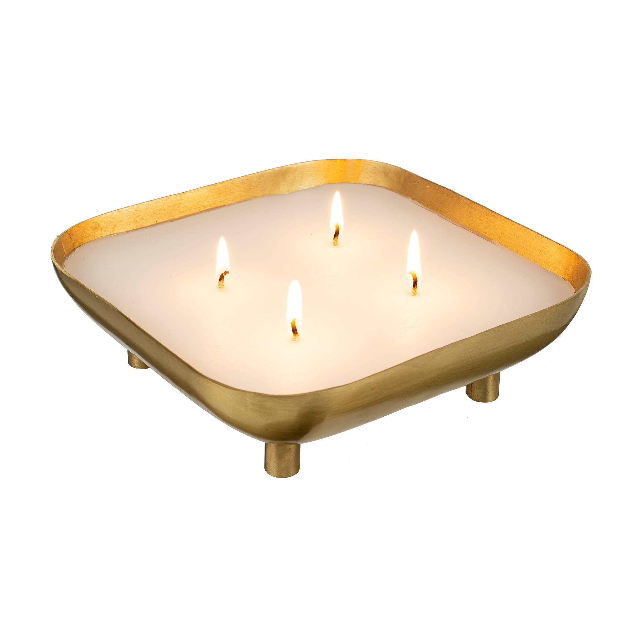 Footed Tray Candle - Amber Spruce