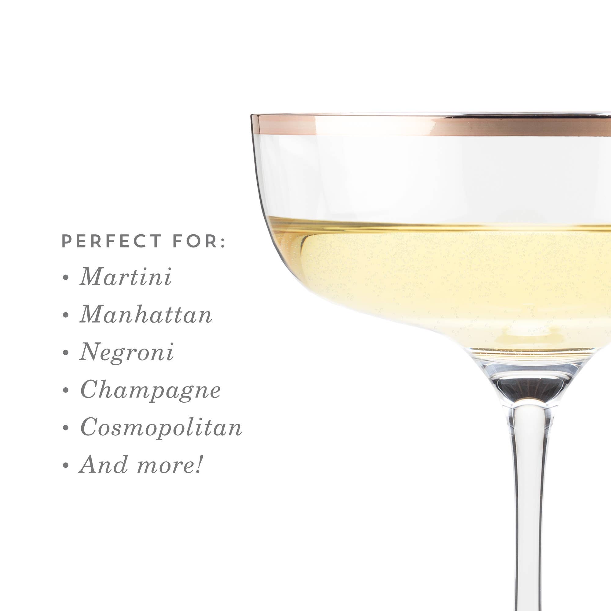 Copper-Rimmed Crystal Coupes - Thumbnail 4