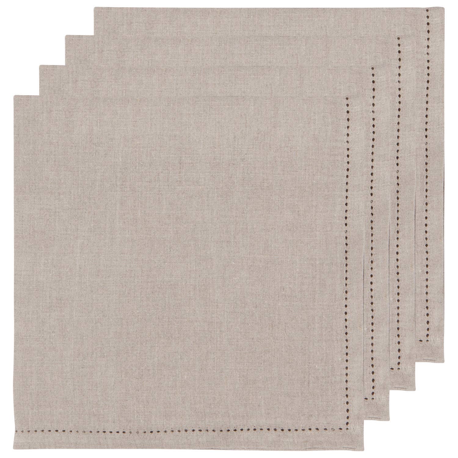Natural Hemstitch Linen Napkins - Thumbnail 4