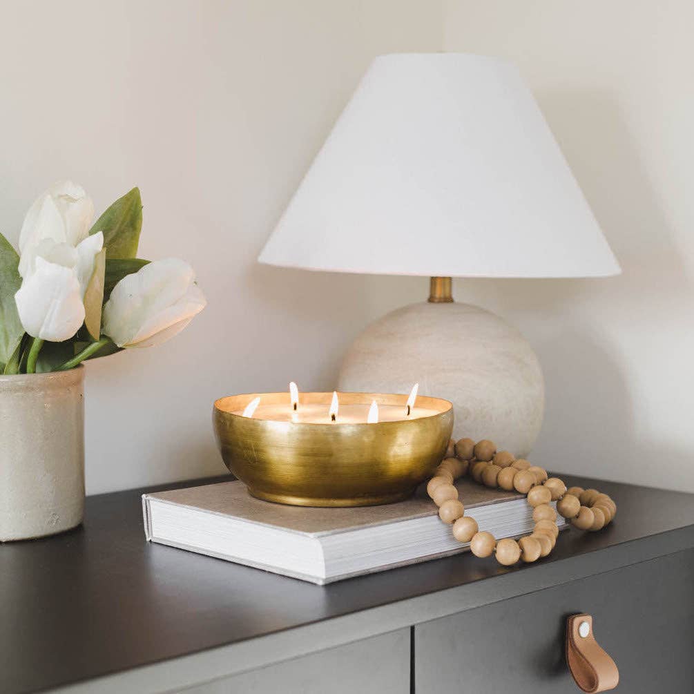 Soy Wax Brass Candle: Georgia Peach - Thumbnail 3