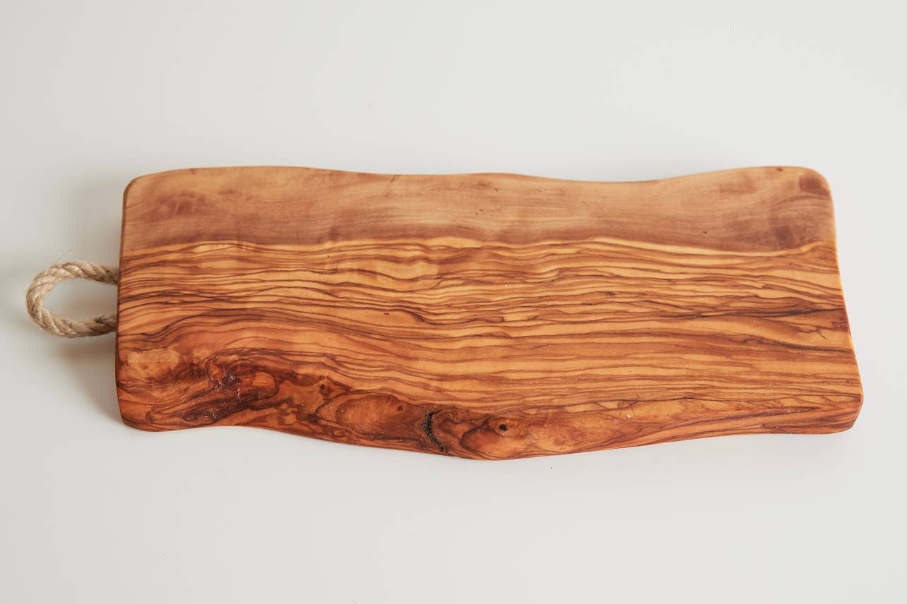 Italian Olive Wood Charcuterie and Cheese Board with Rope Handle - Thumbnail 2