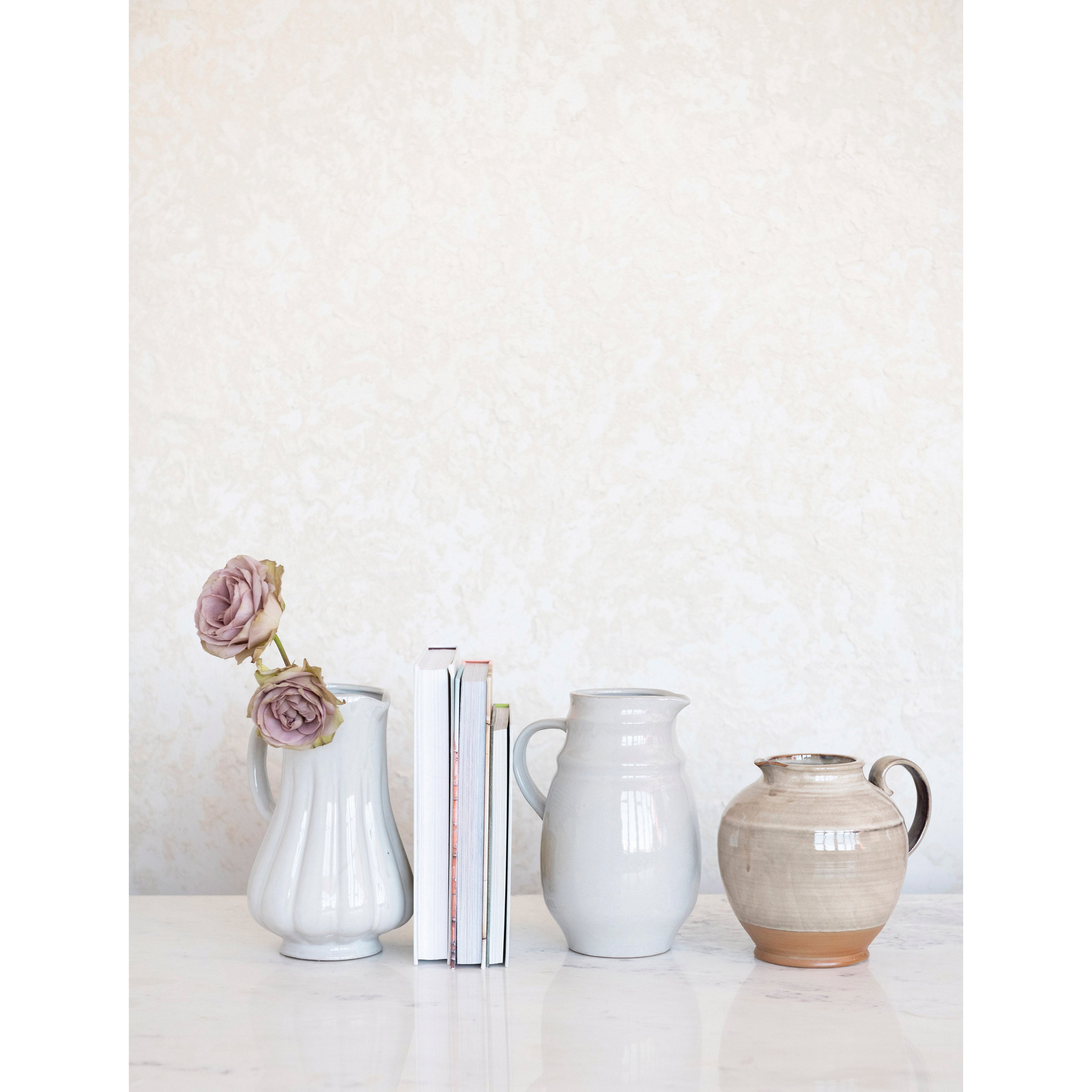 Josephine Interiors Fluted Stoneware Pitcher - Thumbnail 2