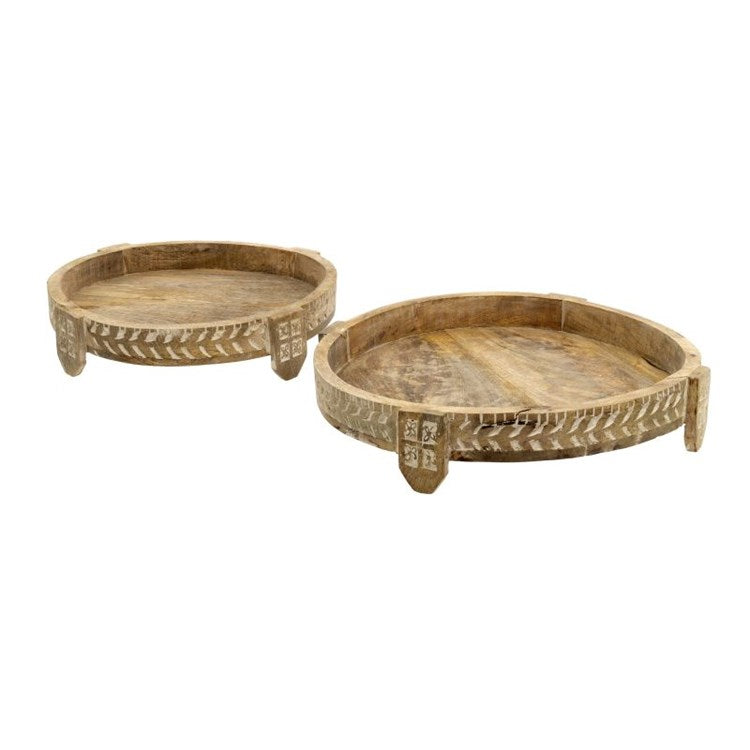 Carved Chakki Trays - Large