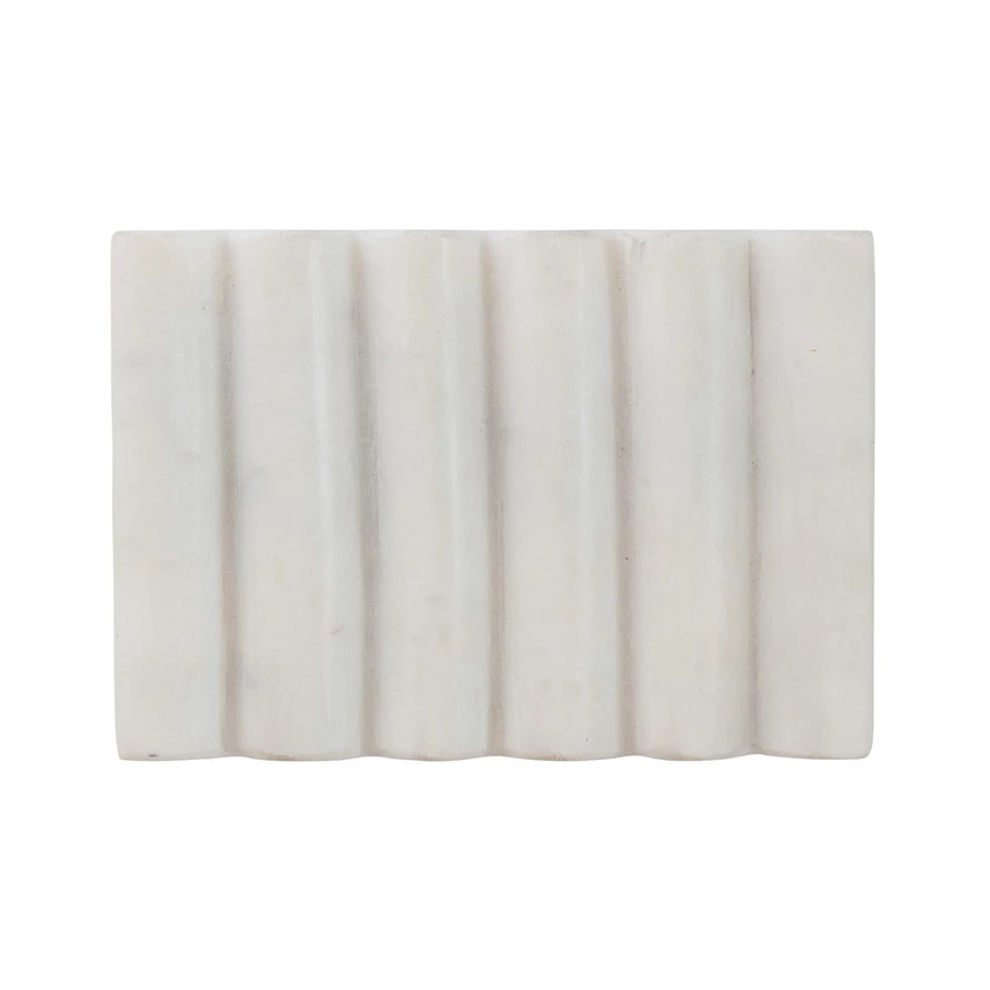 Fluted Marble Soap Dish