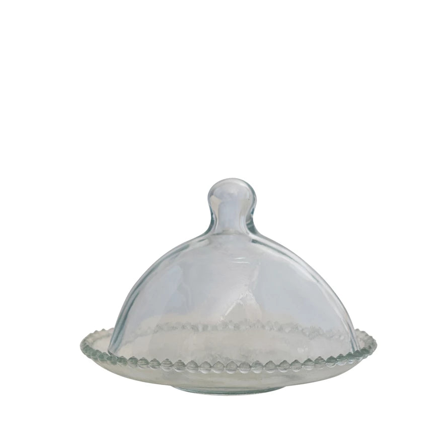 Josephine Jewelry Co. Glass Cloche & Hobnail Edge Tray