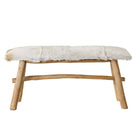 Wood Bench with Goat Fur Top