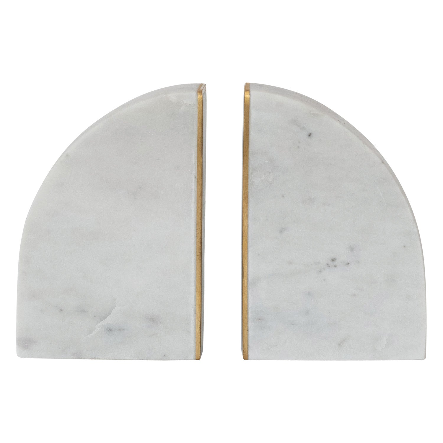 Marble Bookends with Brass Inlay