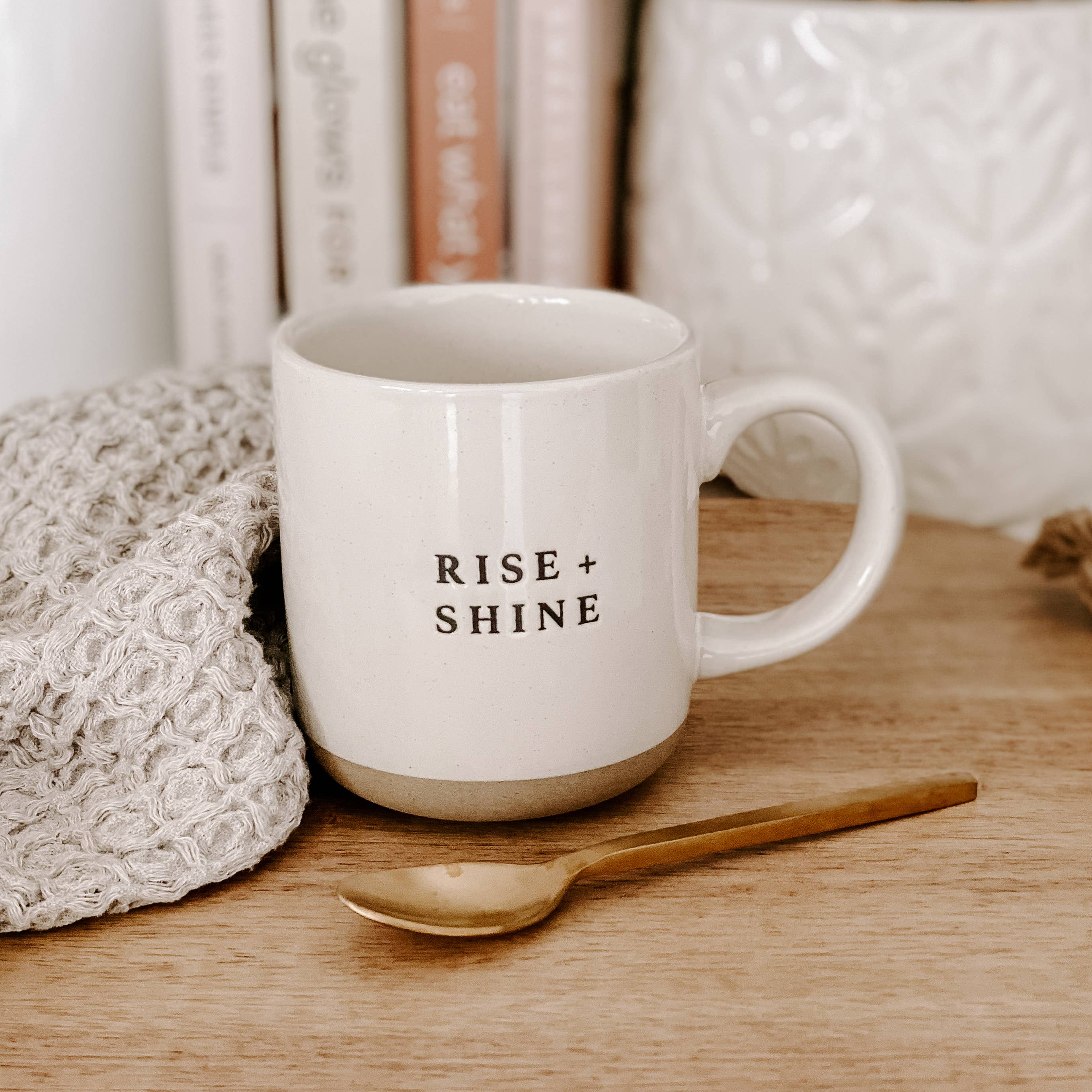 Rise and Shine Stoneware Coffee Mug - Thumbnail 3