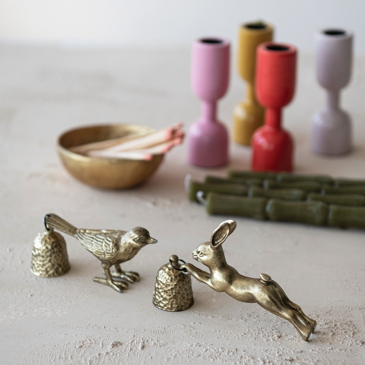 Pewter Bird Shaped Candle Snuffer, Antique Gold Finish – Josephine
