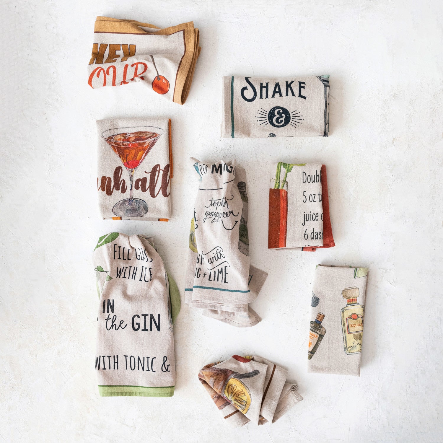 Cotton Chambray Printed Tea Towel - Thumbnail 2