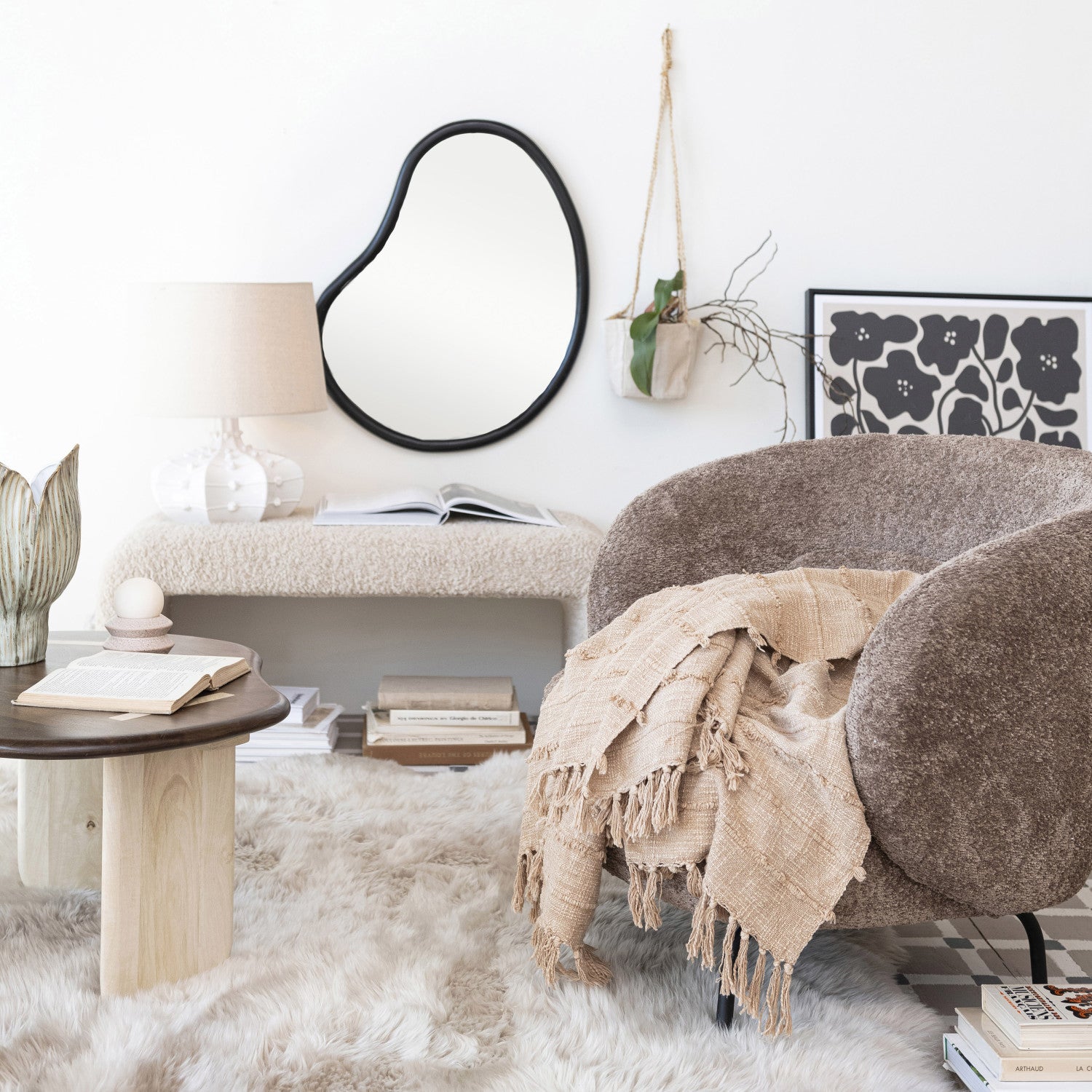 Stonewashed Woven Cotton Slub Throw - Thumbnail 2