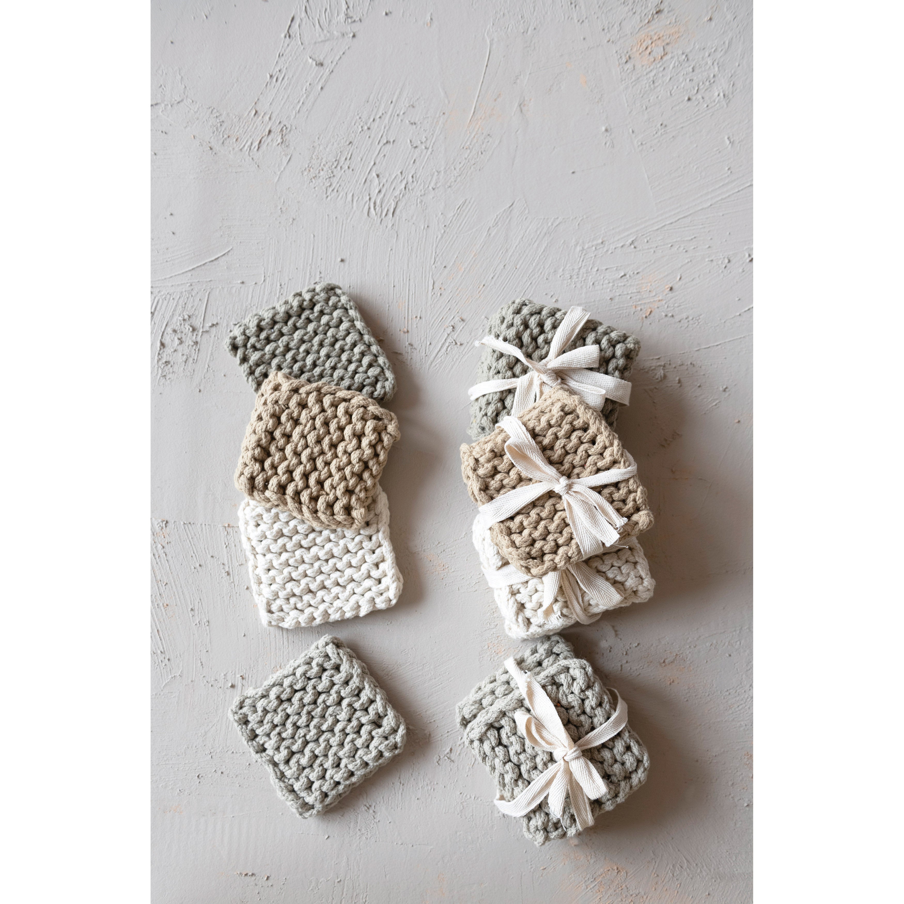 Cotton Crocheted Coasters, Set of 4 - Thumbnail 2