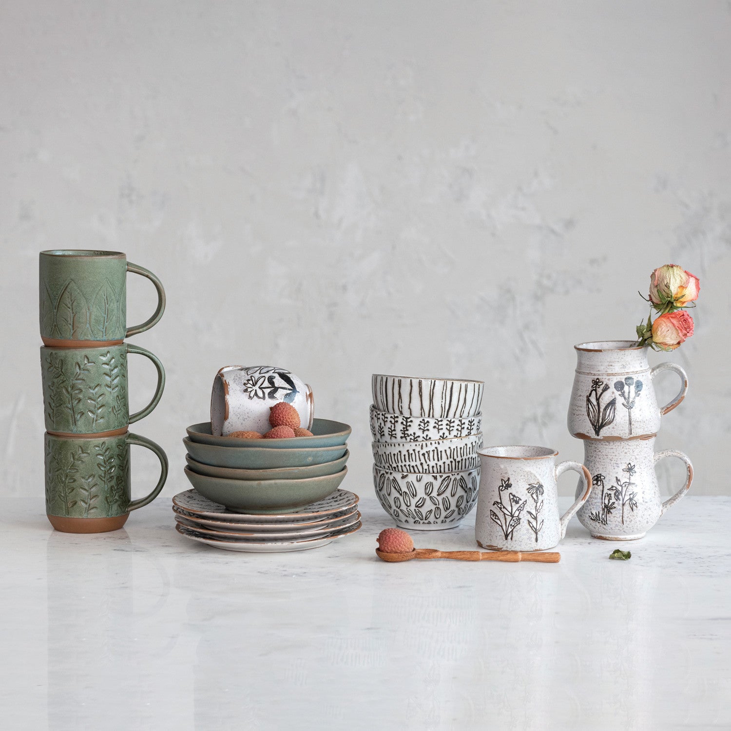 Debossed Stoneware Mug - Thumbnail 4