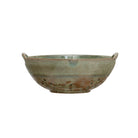 Stoneware Berry Bowl w/ Handles, Aqua (Each One Will Vary)