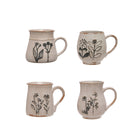 15 oz. Debossed Stoneware Mug , 4 Styles (Each One Will Vary) ©