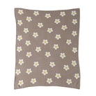 Cotton Knit Baby Blanket w/ Flowers
