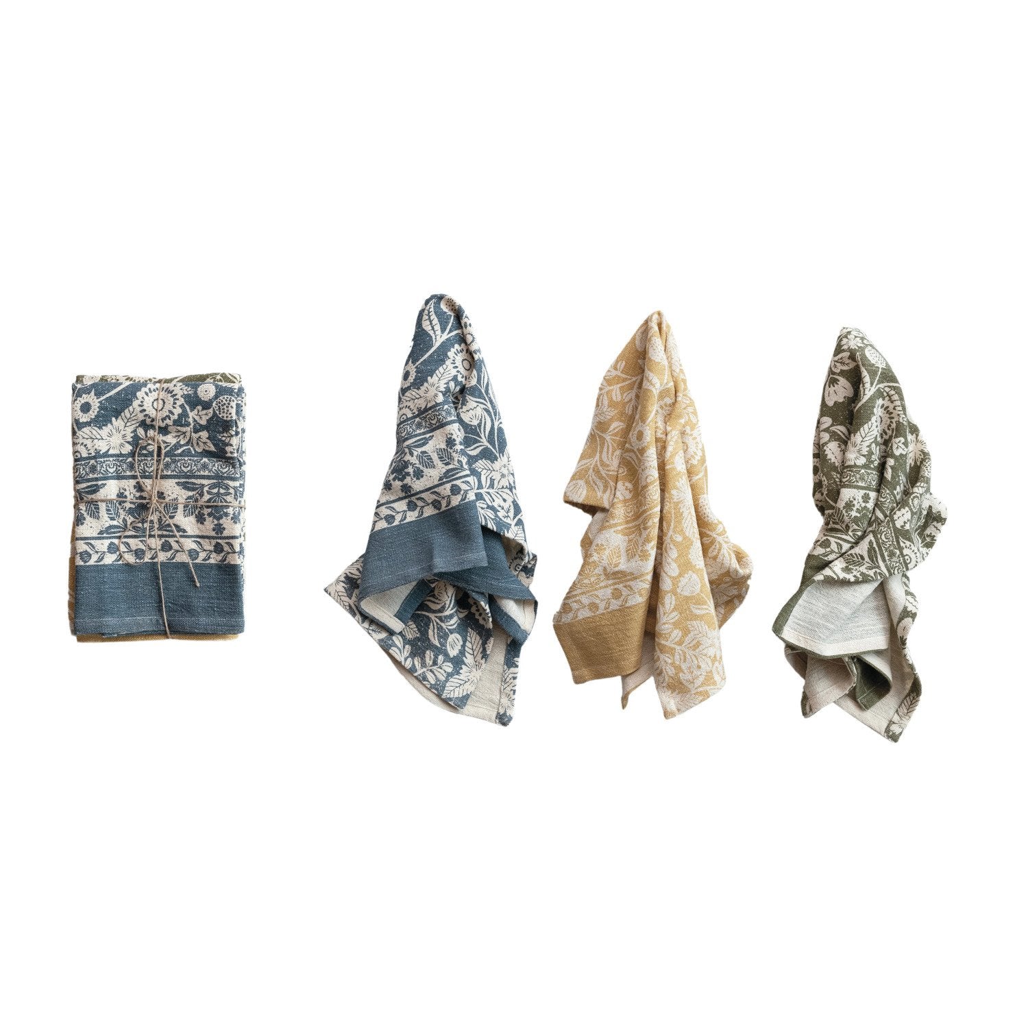 Cotton Slub Printed & Cotton Waffle Tea Towels - Thumbnail 3