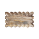 Mango Wood Tray w/ Scalloped Edge, Natural