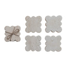Travertine Coasters w/ Scalloped Edge, Set of 4 (Each One Will Vary)