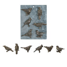 Pewter Bird Magnets on Card, Set of 6
