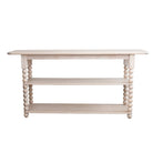 Console Table with 2 Shelves & Turned Legs, Natural, KD