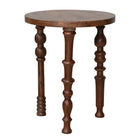 Mango Wood Side Table w/ Turned Legs, Walnut Finish, KD