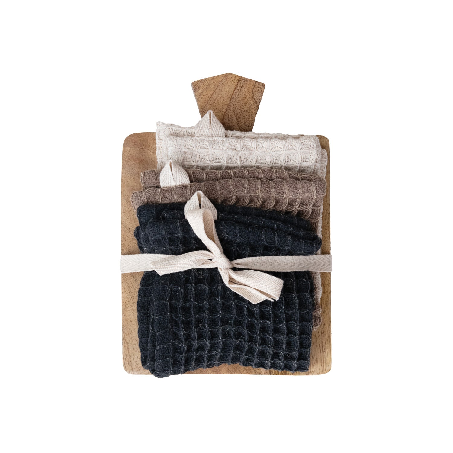 Waffle Weave Dish Cloths w/ Cheese Board