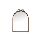 Metal Framed Wall Mirror with Bow, Gold Finish
