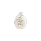 Stoneware Vase with 3D Flowers, White
