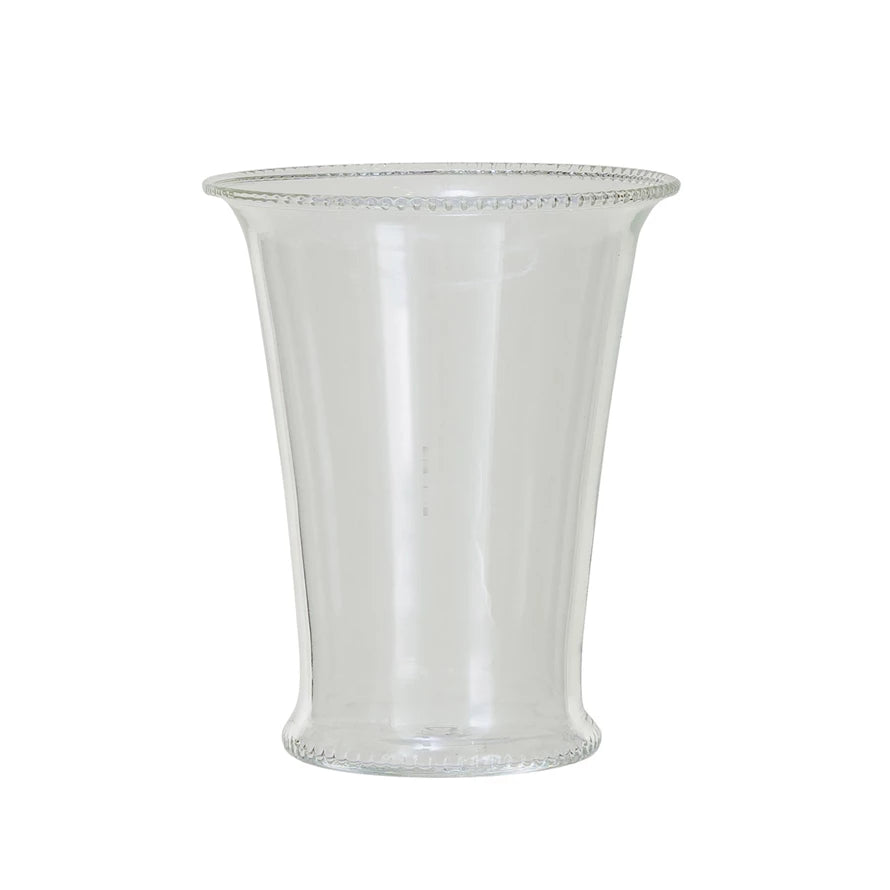 Etched Rim Glass Drinking Glass