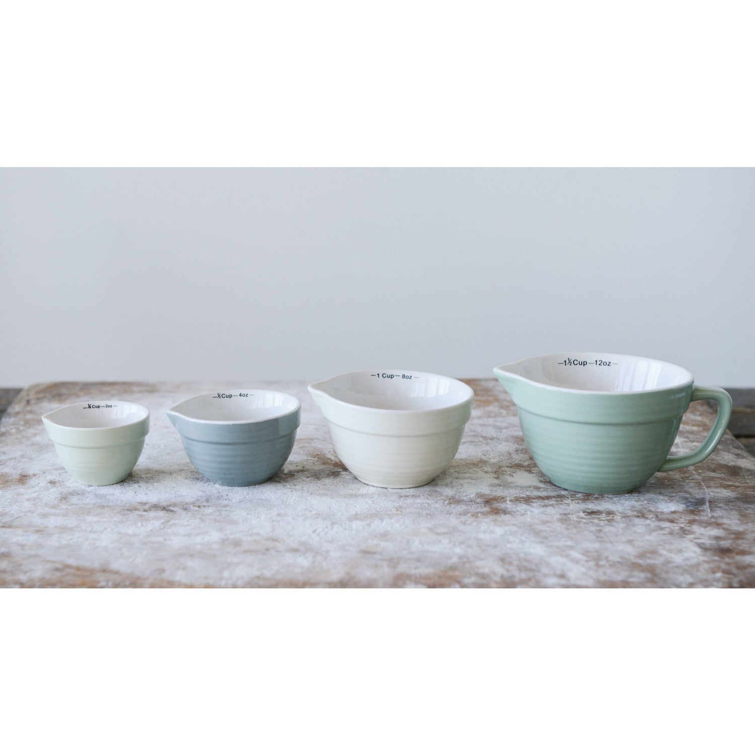 Stoneware Batter Bowl Measuring Cups, Set of 4 - Thumbnail 2