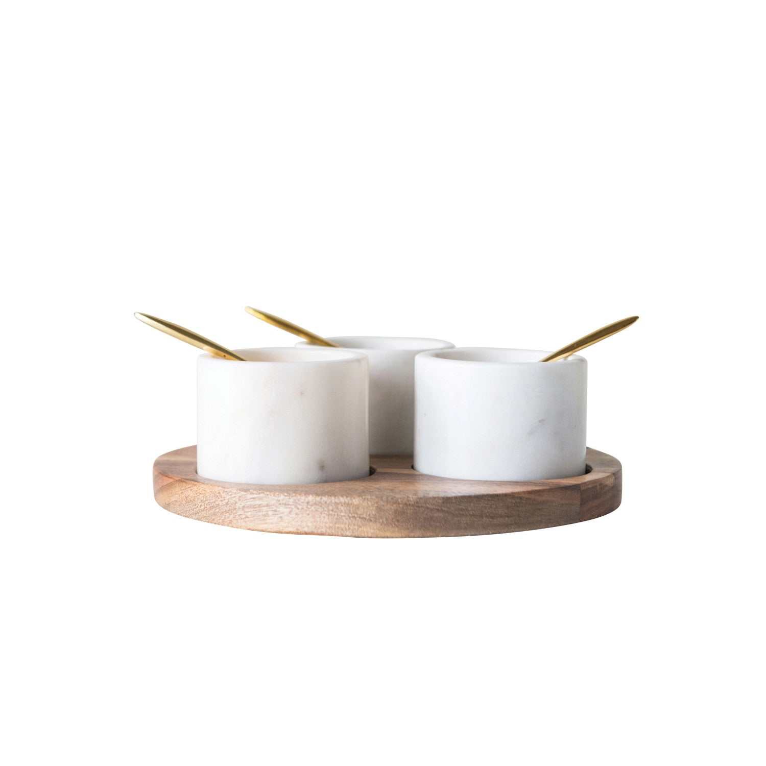 Marble Pinch Bowls & Wooden Board