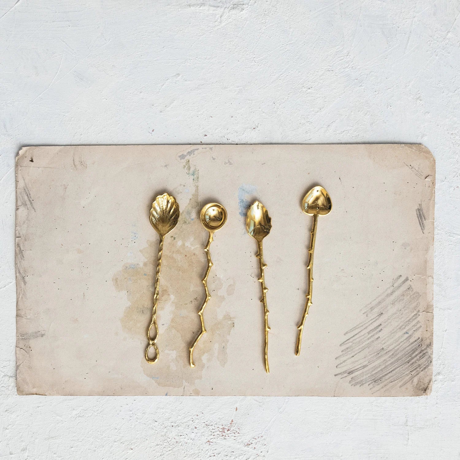 Brass Spoon w/ Twig Shaped Handle - Thumbnail 2