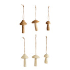 Mango Wood Mushroom Ornament, 2 Colors, 3 Styles