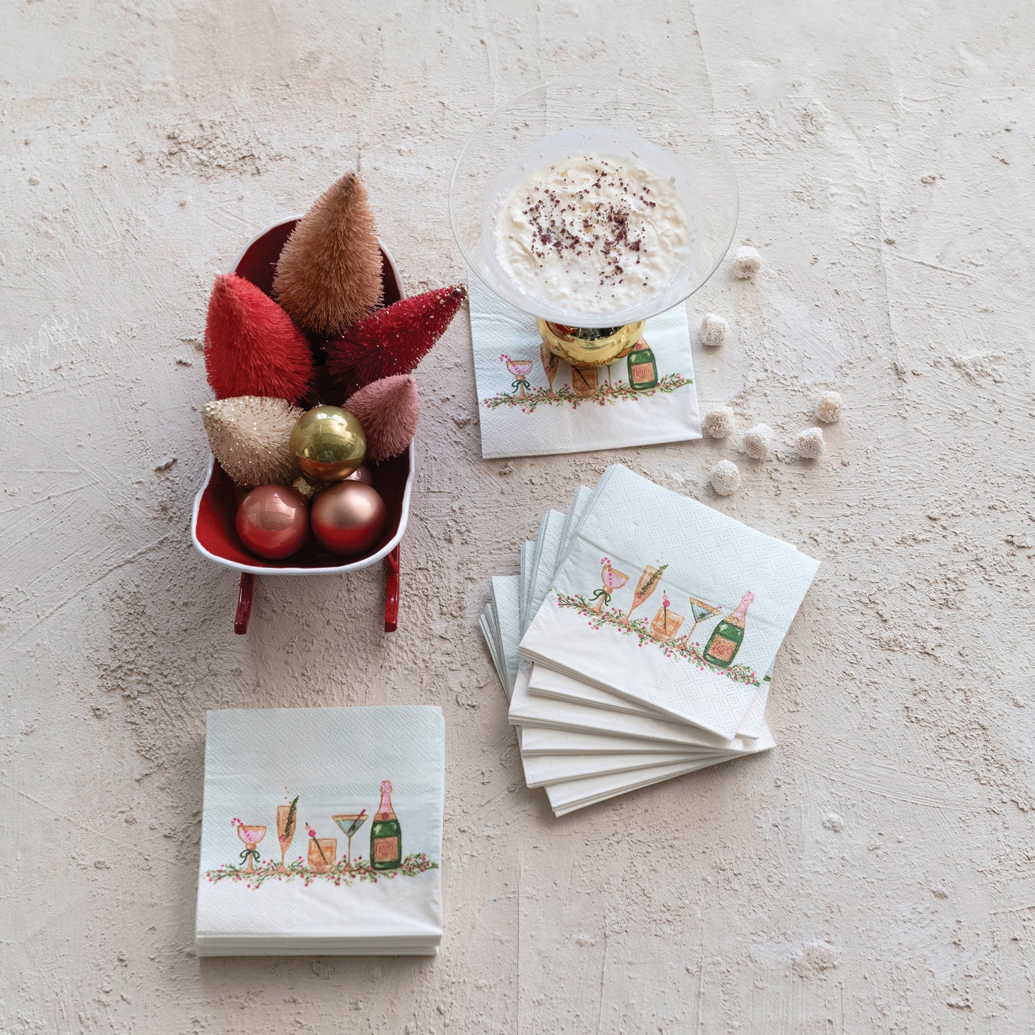 Holiday Napkins w/ Party Cocktails
