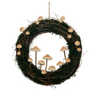 Twig & Moss Wreath w/ Foam Mushrooms, Natural & Tan Color