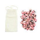 1"H Embossed Mercury Glass Ornaments in Muslin Bag, Pink, Set of 36
