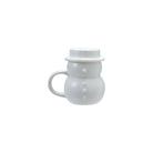 10 oz. Stoneware Snowman Shaped Mug with Hat Lid, White