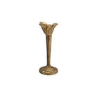 Cast Iron Flower Shaped Taper Holder, Antique Gold Finish