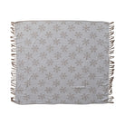 Woven Recycled Fabric Jacquard Throw with Snowflake Pattern & Fringe