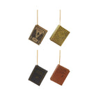 3-3/4"L MDF & Fabric Book Ornament, Multi Color, 4 Styles